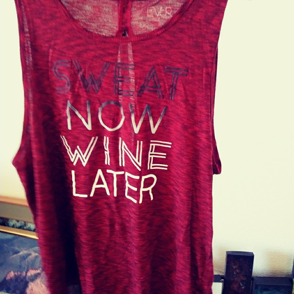 sweat now wine later workout tank